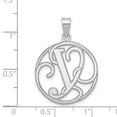 thumbnail image 3 of Sterling Silver Rhodium-plated Fancy Script Letter Y Initial Pendant QC8999Y, 3 of 4
