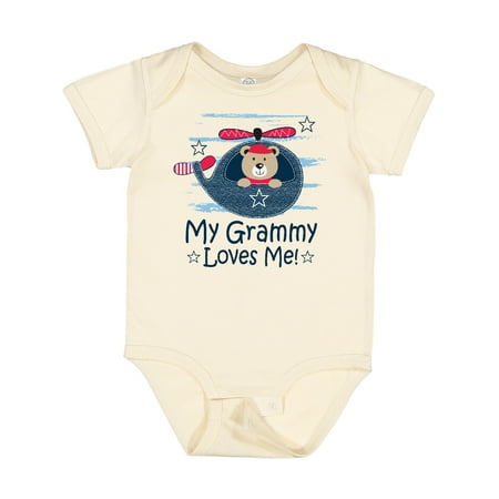 

Inktastic Grammy Loves Me Grandson Bear Gift Baby Boy Bodysuit