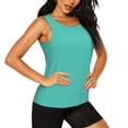 thumbnail image 2 of Balery Teal Turquoise Camiseta sin mangas estampada ligera para mujer, tops de entrenamiento sin mangas, camisetas de yoga transpirables de secado rápido.-XX-Large, 2 of 7