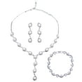thumbnail image 1 of Bridal Jewelry Set Pearl Rhinestone Wedding Necklace with Earrings & Bracelet, 1 of 10