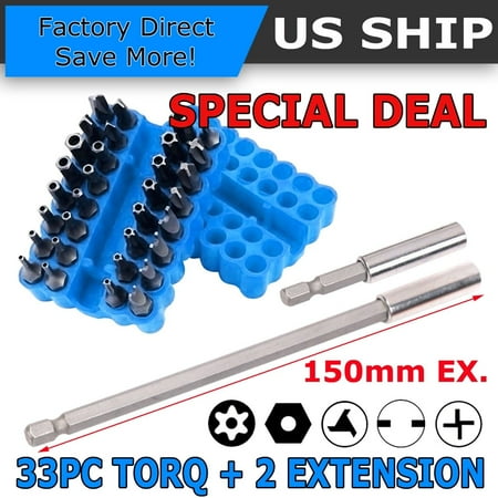 

34 Torx Bit Set Tamper Proof Security Torq Hex Star Spanner Tri Wing Screwdriver