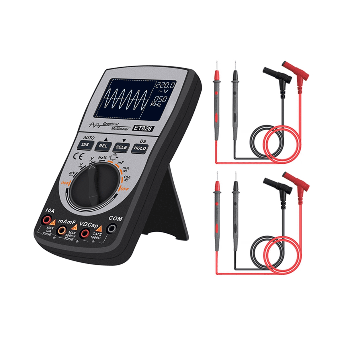 ET826 Digital Oscilloscope 2 in 1 Multimeter 4000 Counts DC/AC Current