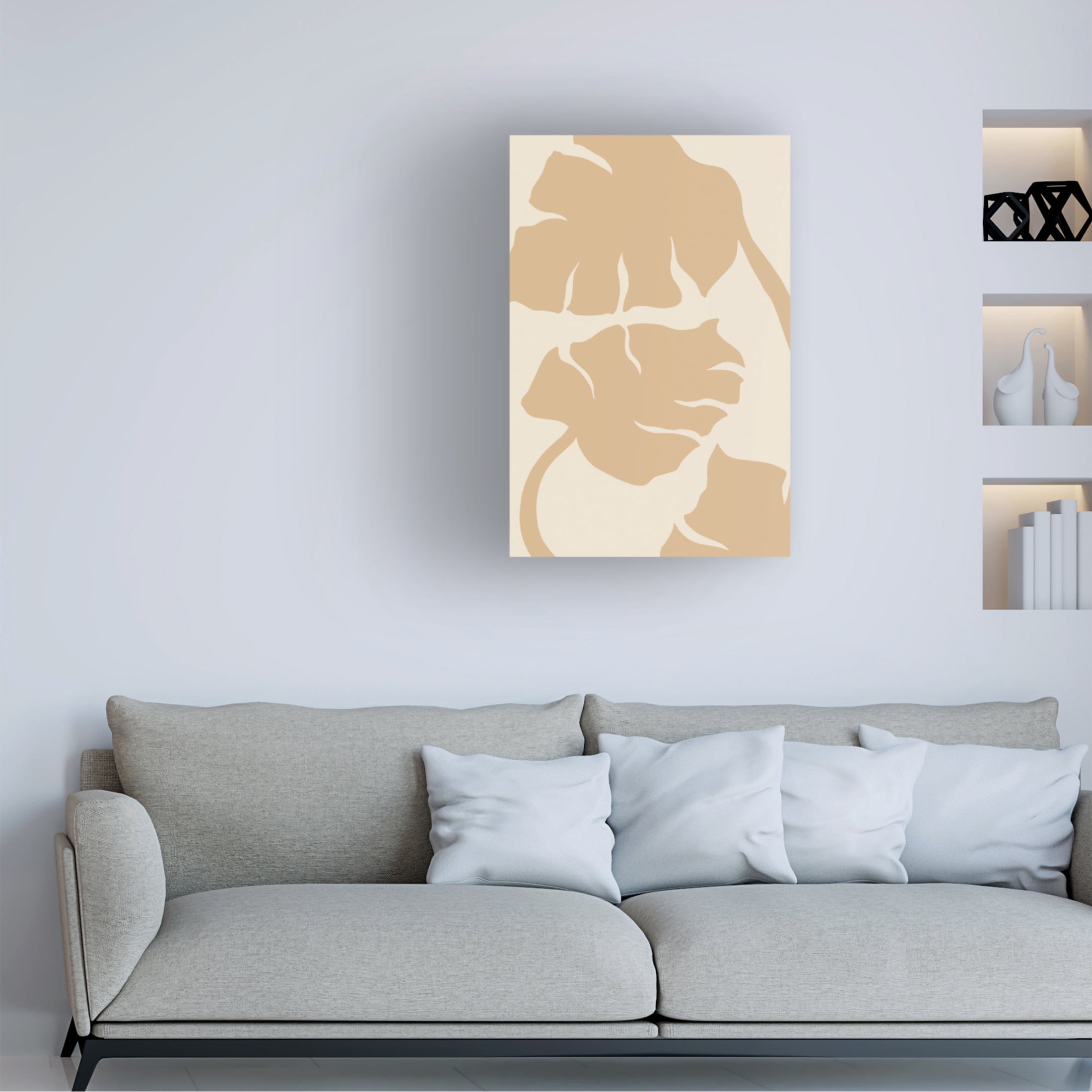 Trademark Fine Art Pictufy Studio Monstera Soft orange Canvas Wall Art
