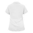 thumbnail image 4 of ZOHIUM Summer Work Tops for Women Women's Solid Color Single Breasted Fashionable Casual Shirt Sleeved Shirt Summer Shirts for Women 2197 White Top (White,XXXXL), 4 of 4