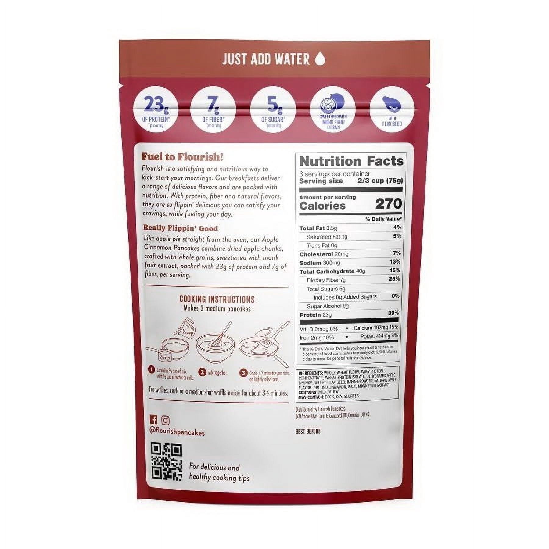 Flourish Apple Cinnamon Protein Pancake Mix 16 oz.
