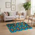 thumbnail image 3 of ODIKA 4'x6' Washable Area Rug Contemporary Cartoon Panel Vivid Graphics Fun Money Symbol Design for Dorm Room, Small Living Stain Resistant Low Profile, Easy Care, 3 of 7