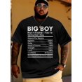thumbnail image 1 of Nutrition Facts Printed T-Shirt, Casual Short-Sleeve Tee for Outdoor Wear, Oversized Men'S Clothing Top, Novelty T-Shirt for Men, Streetwear, 1 of 5