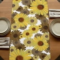 thumbnail image 5 of Table Runners 72 Inches Long Dress Scarves, Spring Flowers Farmhouse Kitchen/Dining Table Runner, Coffee Tablerunners, Farmhouse Botanical Brown Yellow Daisy 14x72 Inch, 5 of 9