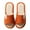 Orange, variant on XIMIN House Use Cotton Linen Slippers Striped Shoes for Women Men Household Slippers Indoor Casual Shoes Home Slide with Cute Print Non-slip Slippers