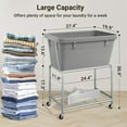 thumbnail image 2 of Laundry Cart with Wheels, Rolling Laundry Hamper with Removable Bag and Shelf, Metal Frame Laundry Basket with 4 Casters and 2 Brakes, Ideal for Bedroom, Bathroom, Laundry Room, Gray, 2 of 18