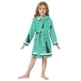 thumbnail image 6 of FORMRS Niños Bathrobe Unisex Hooded Robe Soft Plush Pajamas Sleepwear, Size 10-12T, Green Cat, 6 of 7