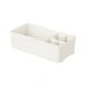 thumbnail image 2 of Organizador de escritorio multifuncional con compartimentos ajustables | Caja de almacenamiento para papelería, joyería y cosméticos para estudiantes, escuela | Organizador de plástico blanco para, 2 of 5