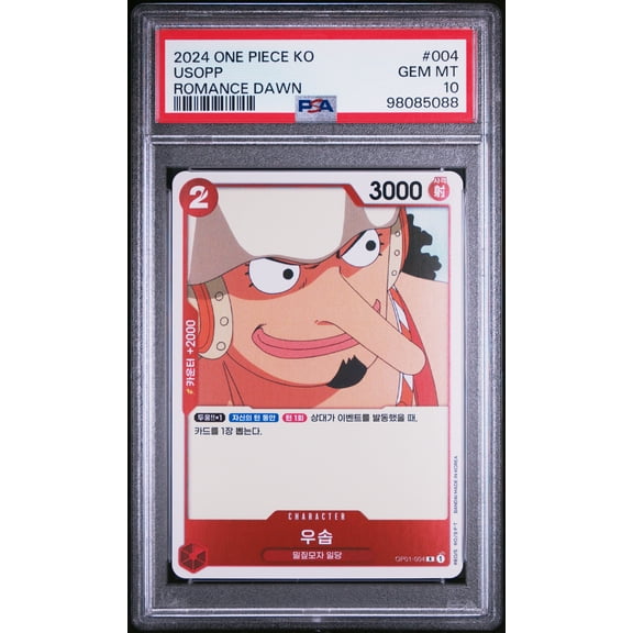 Graded 2024 One Piece OP01 Korean Usopp #004 Romance Dawn Trading Card Game PSA 10 Gem Mint
