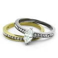 thumbnail image 2 of Women's Stainless Steel Two Tone IP Gold 4.40(g) CZ Clear Ring Set, 2 of 4