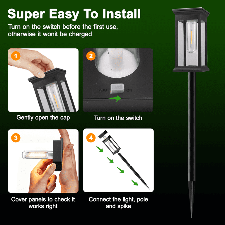 Kidsjoy Solar Pathway Lights, 6-Pack Adjustable photo 5