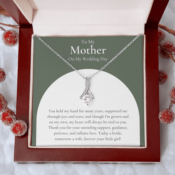 Mother Of The Bride Gift, Wedding Necklace For Mom Alluring Beauty Necklace Luxury Box