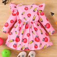 thumbnail image 6 of Baby Girl Floral Dresses 6-9 Months Fall Flutter Long Sleeve Cute Casual Dress Crewneck Newborn Infant Fasdhion Outfits Pink 18 Months, 6 of 6