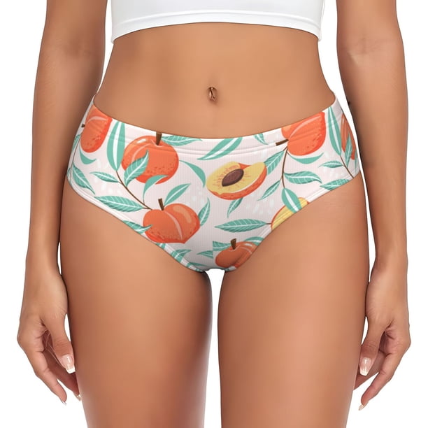 Fotbe Peach Calzones Estampados para Mujer – Ropa Interior de Algodón, Cómoda, Suave y Elástica-Large