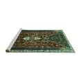 thumbnail image 2 of Ahgly Company Machine Washable Indoor Rectangle Persian Turquoise Blue Traditional Area Rugs, 2' x 4', 2 of 4
