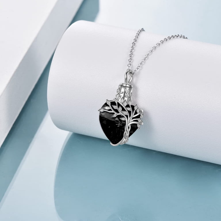 925 Sterling Silver Tree Of Life Urn Necklace – Cremation Keepsake For Ashes, Memorial Jewelry With Funnel Kit