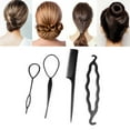 thumbnail image 2 of SIEYIO Hair Twist Styling Clip Stick Bun Maker Braid Tool Comb Hair Accessories 4 Pcs, 2 of 10