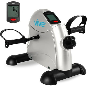 Under Desk Bike Pedal Exerciser - Stationary Exercise Leg Peddler - Low Impact, Portable Mini Cycle Bike for Under Your Office Desk - For Arm or Foot - Small, Sit-Down Recumbent Equipment Machine