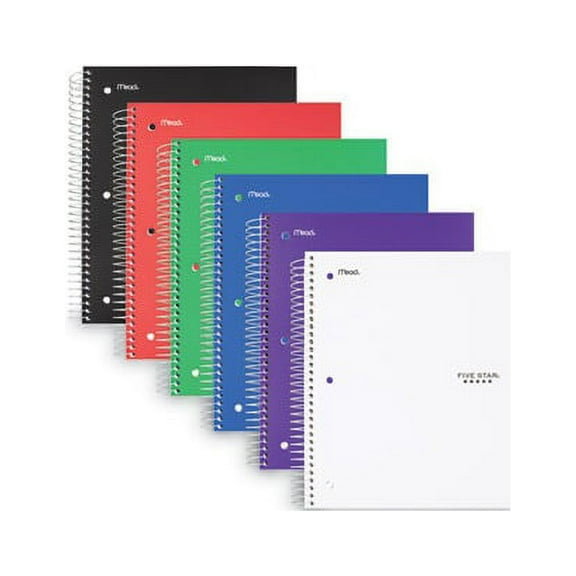 Wirebound Notebook 3 Subject, Wide/Legal Rule, Randomly Assorted Covers, 10.5 x 8, 150 Sheets