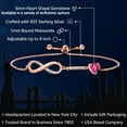 thumbnail image 2 of Gem Stone King 18K Rose Gold Plated Silver Infinity Bracelet for Women with Heart Created Sapphire and Moissanite (0.93 Cttw, Box Chain Fully Adjustable up to 9 inch), 2 of 6