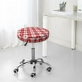 thumbnail image 7 of Honeii Red Plaid Daisy Bar Stool Covers – Perfect Fit for 12" to 14" Round Stools, Crease-Resistant, Stretchy, Washable & Dustproof Seat Slipcovers-14 inch, 7 of 7
