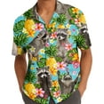 thumbnail image 5 of Tropical Raccoon Pineapple Hawaiian Shirt For Men Floral Racoon Mens Hawaiian Shirts Short Sleeve Button Down Shirt Men, 5 of 7