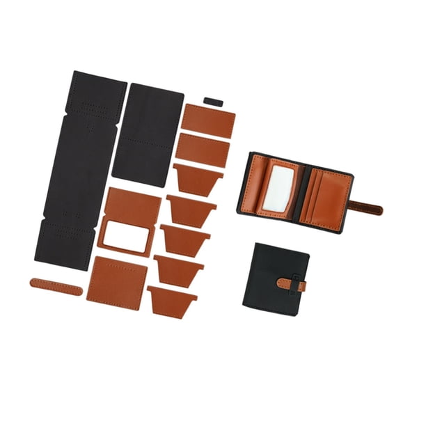 Kit completo para hacer carteras de cuero DIY, organizador de tarjetas para principiantes y hombres Marrón oscuro