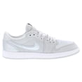 thumbnail image 2 of Nike Jordan 1 Retro Low OG PS Girls Shoes Size 2.5, Color: Neutral Grey/Metallic Silver, 2 of 3