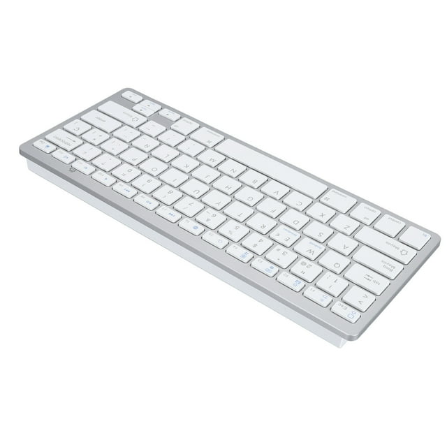 Clavier d'Ordinateur, Clavier Bilingue Compact Portable, Clavier Ergonomique Ultra Fin BT pour PC Ordinateur Portable Tablette Bureau