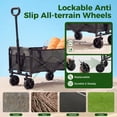 thumbnail image 4 of Gianna Collapsible Folding Wagon, Heavy Large Capacity Garden Wagon, Big Bucket Beach Cart with Multi-Terrain Brake Wheels for Outdoor Camping, Shopping, 28.7" X 18.7" X 35.4"，Gray, 4 of 6