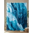 thumbnail image 4 of Blue Ocean Waves Shower Curtain, Blue Marble Abstract Art Waterproof Shower Curtain Set with 12 Hooks Lightweight Washable Fabric Shower Curtains for Bathroom 72x72 Inches, 4 of 6
