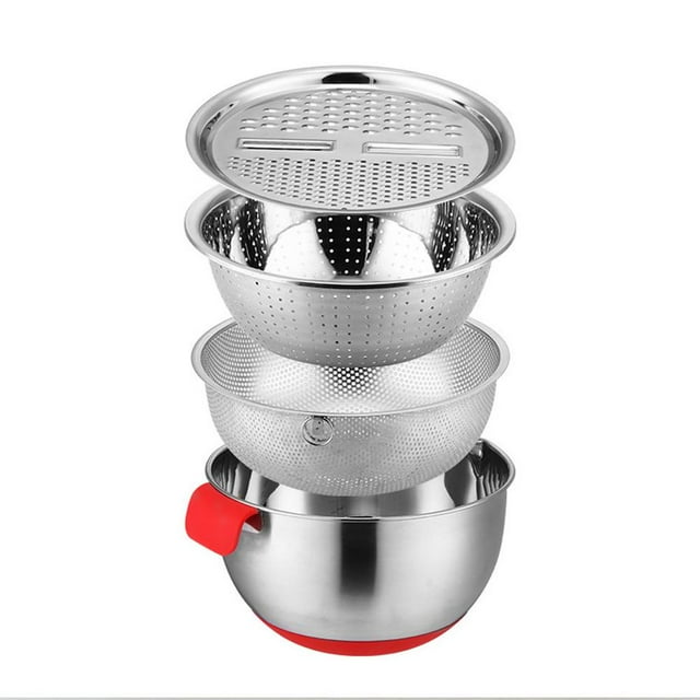 Multifunctional Stainless Steel Drain Basin Set Vegetable Cutter Salad Maker Bowl for Kitchen Gadgets