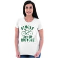 thumbnail image 4 of Single Like My Bicycle Gear Hipster Womens Slim Fit Graphic Tee Brisco Brands X, 4 of 5