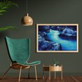 thumbnail image 2 of Waterfall Wall Art with Frame, Frozen Dangerous Lake with Atmosphere of a Cave and Snow on the Rocks Nature, Printed Fabric Poster for Bathroom Living Room, 35" x 23", Blue and Black, by Ambesonne, 2 of 2