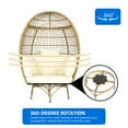 thumbnail image 5 of Uforic Swivel Outdoor Lounge Chair,Oversized Rotating Egg Chair With Cushions - Beige, 5 of 8