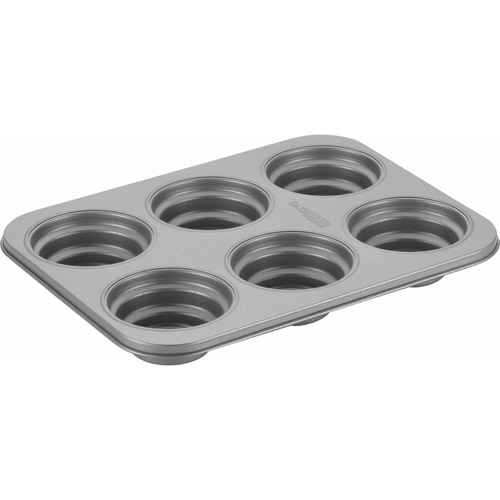 Cake Boss Novelty Bakeware 6Cup Round Cakelette Pan, Gray Walmart