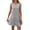 Black, variant on Cotton Linen Sundress for Womens Summer Crewneck Ruffle Hem Sleeveless Shift Dress Casual Mini Dresses