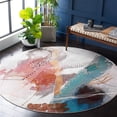 thumbnail image 2 of SAFAVIEH Aria Deena Abstract Area Rug, Ivory/Red, 6'5" x 6'5" Round, 2 of 9