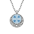 thumbnail image 1 of Talavera Blue Flower Ilustration Pattern Necklaces Pendant Retro Moon Stars Jewelry, 1 of 3