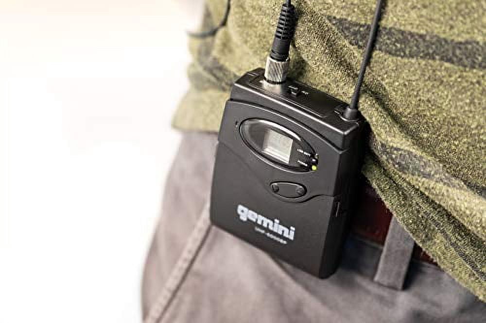 Gemini, 1 Portable Wireless Microphone System, Professional Handheld Long Karaoke Mic Set for DJ, Church, and Live Performance, 240 Ft. Audio Range with XLR Connector and LCD Screen, 2 (UHF-6200M-R2)