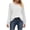 White, variant on Long Sleeve Blouses for Women Bishop Sleeve Crewneck Shirt Regular-Fit Ribbed T-Shirt Loose Fit Going out Casual Tops