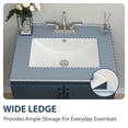 thumbnail image 6 of 24x18 Inch Porcelain White Bathroom Ceramic Sink Rectangular Top Mount Sink with Overflow Hole, 3 Pre-Drilled Faucet Holes, 6 of 8