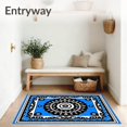 thumbnail image 3 of ODIKA 6'x9' Machine Washable Non-Slip Area Rug, Elegant Medallion Tapestry Decorative Contemporary Artistic High Traffic Rug with Pad, Blue, 545649, 3 of 8