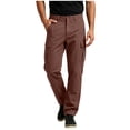 thumbnail image 2 of Gamivast Cargo Pants for Men with Multiple Pockets Button Zipper Closure Regular Fit Straight Leg Utility Work Pants Casual Pants Wine L, 2 of 7