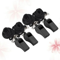 OFFIGAM Set of 4 Black Metal Loud Sound Whistles for Emergency Signaling, Athletes, and Camping Use
