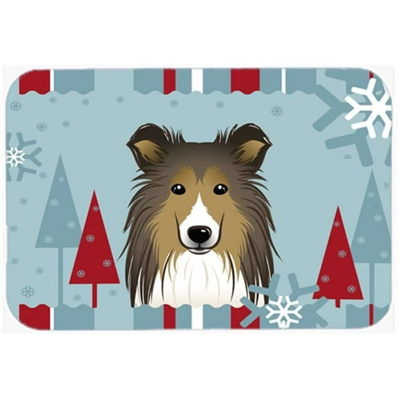 Winter Holiday Sheltie Mouse Pad, Hot Pad & Trivet